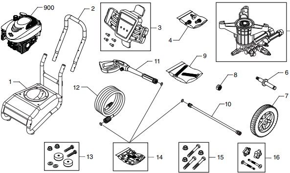 sears craftsman 2500 psi c950672140 power washer replacement parts and pump parts